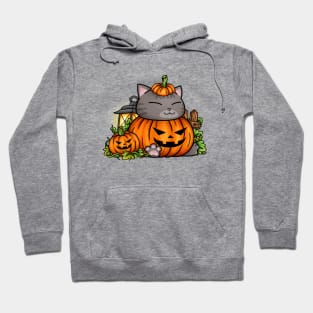 Halloween Cat Pumpkin Kitty Hoodie